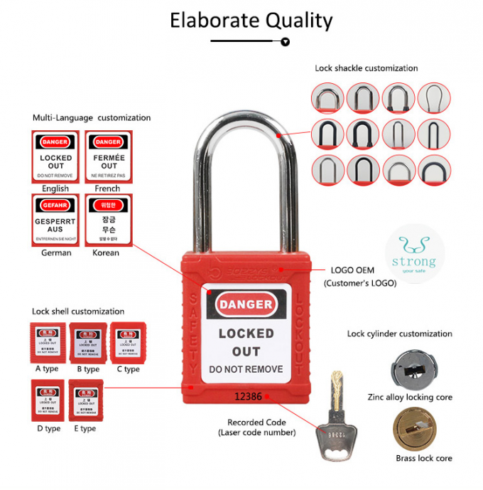 Βιομηχανικό νάυλον λουκέτο κλειδαριών προϊόντων ασφάλειας Boshi με Dust-proof