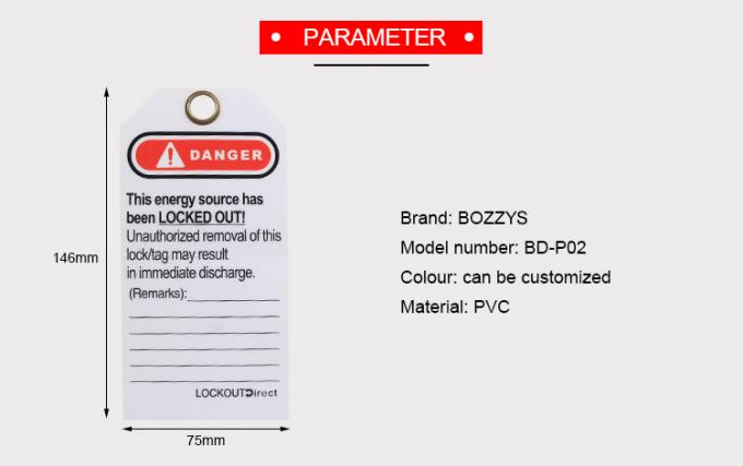 Προσαρμοσμένη BOSHI χρώματος ανταπεργία Tagouts προειδοποίησης ασφάλειας PVC υλική